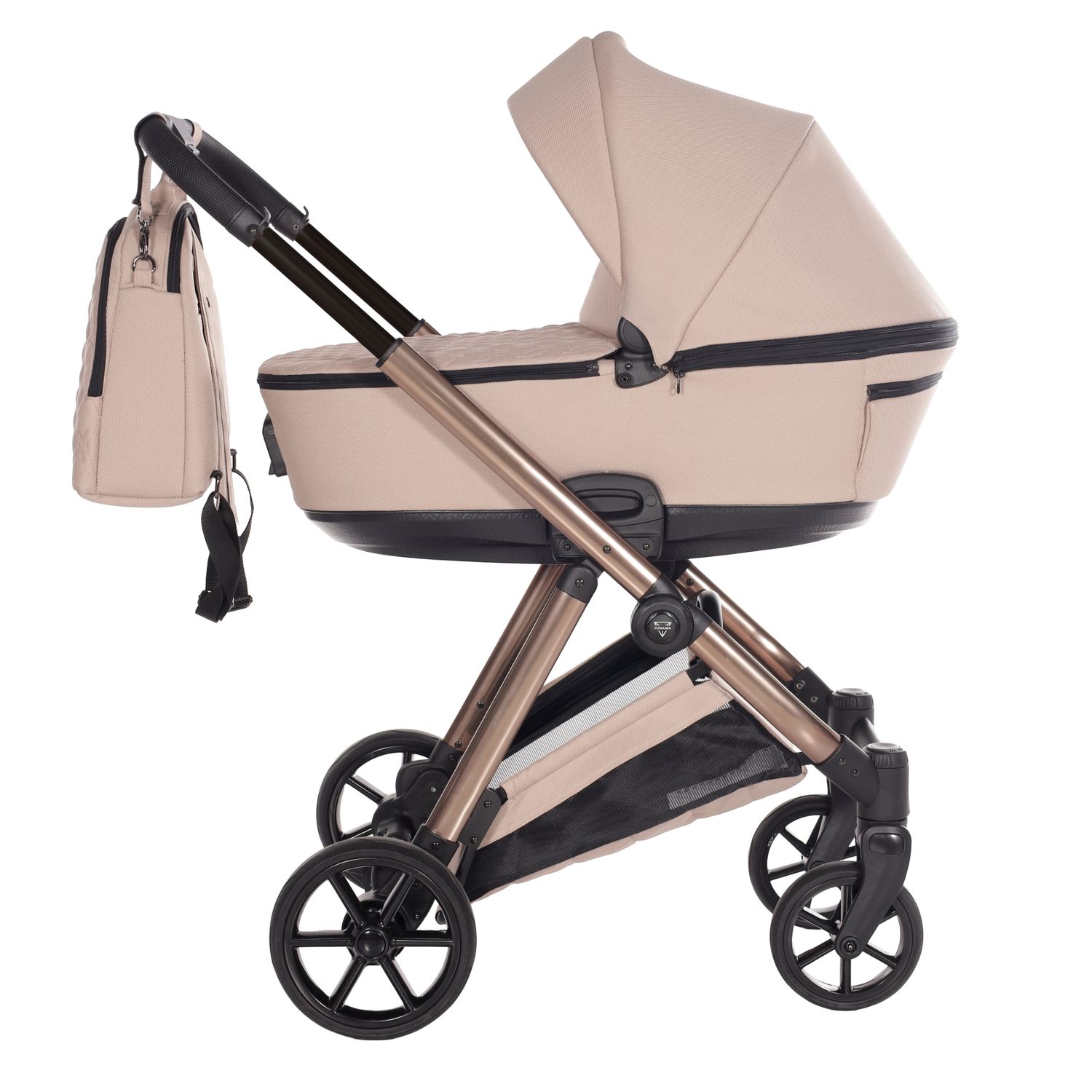 Junama Space V3 02 beige - trio compact, idéal pour tram, métro et vie citadine