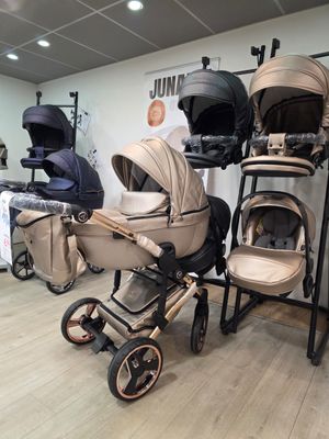 Poussette PROMO 3en1 beige - chassis NOIR!