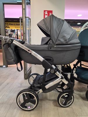 Poussette PROMO 3en1 gris - chassis NOIR!