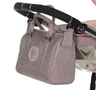 Sac Hand Kraft Glitter rose