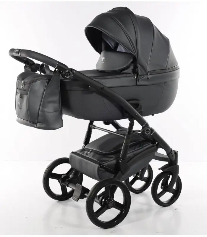 Poussette PROMO 3en1 gris - chassis NOIR!