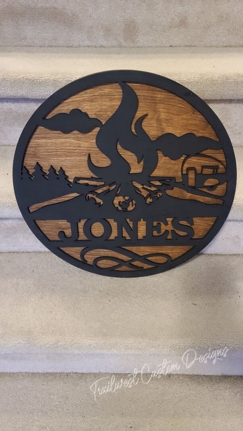 Camping with Trailer Monogram