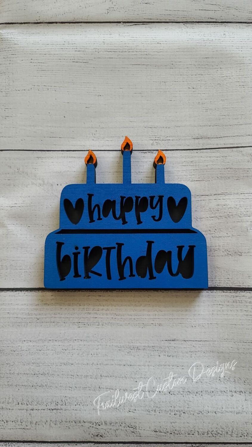 Interchangeable Birthday Cake with Candles