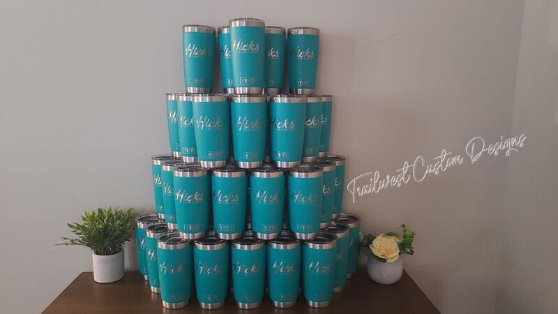 Laser Engraved Yeti Rambler® 20-oz tumbler with MagSlider™ lid.