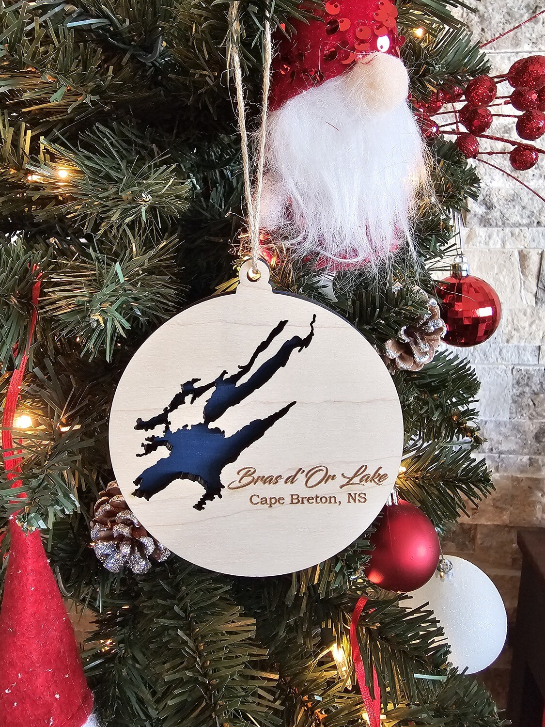 Custom Lake Map Ornament