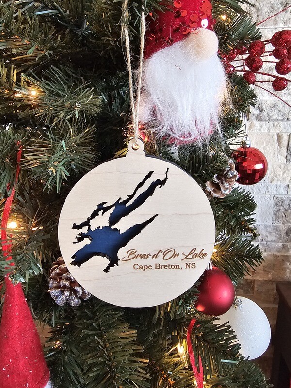 Custom Lake Map Ornament