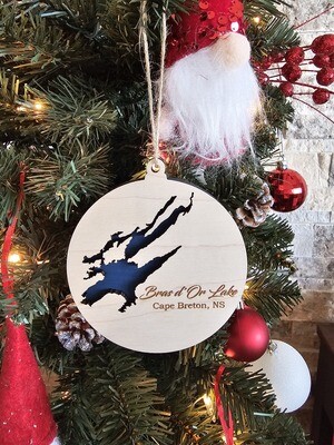 Custom Lake Map Ornament