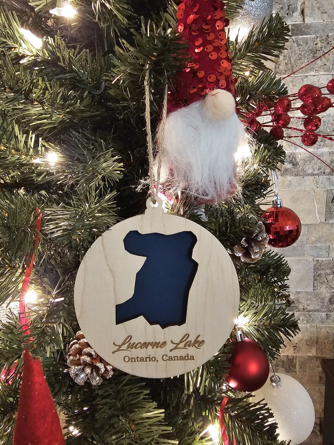 Lucerne Lake, Ontario - Lake Map Ornament