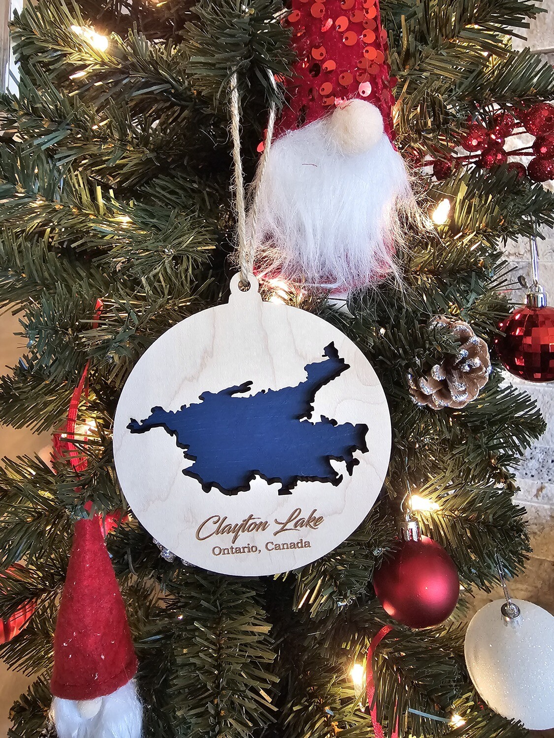 Clayton Lake, Ontario - Lake Map Ornament