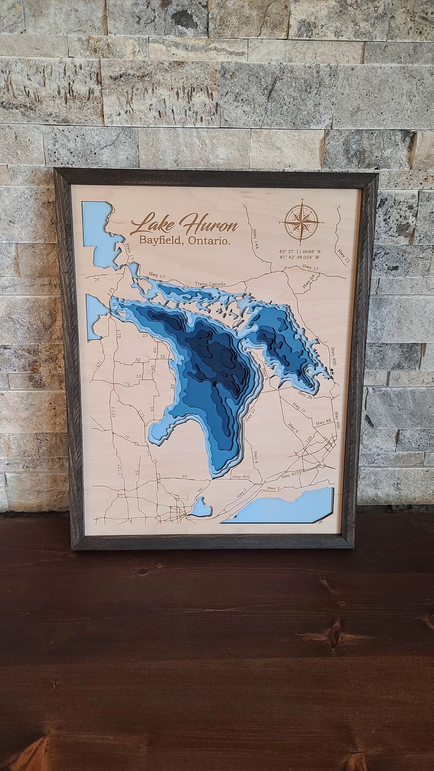 Lake Huron 3D-Lake Maps