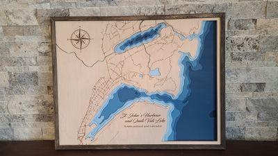St John&#39;s Harbour and Qudi Vidi Lake 3D-Lake Maps