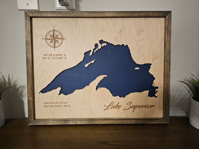 Lake Superior -  Single Layer Lake Map