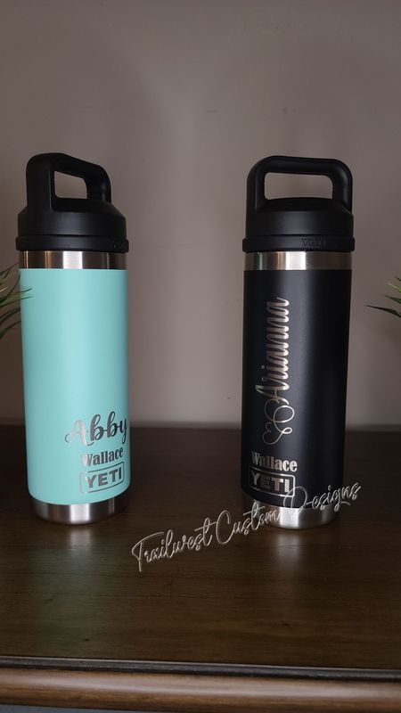 Laser Engraved Yeti Rambler® 18-oz bottle with chug cap.