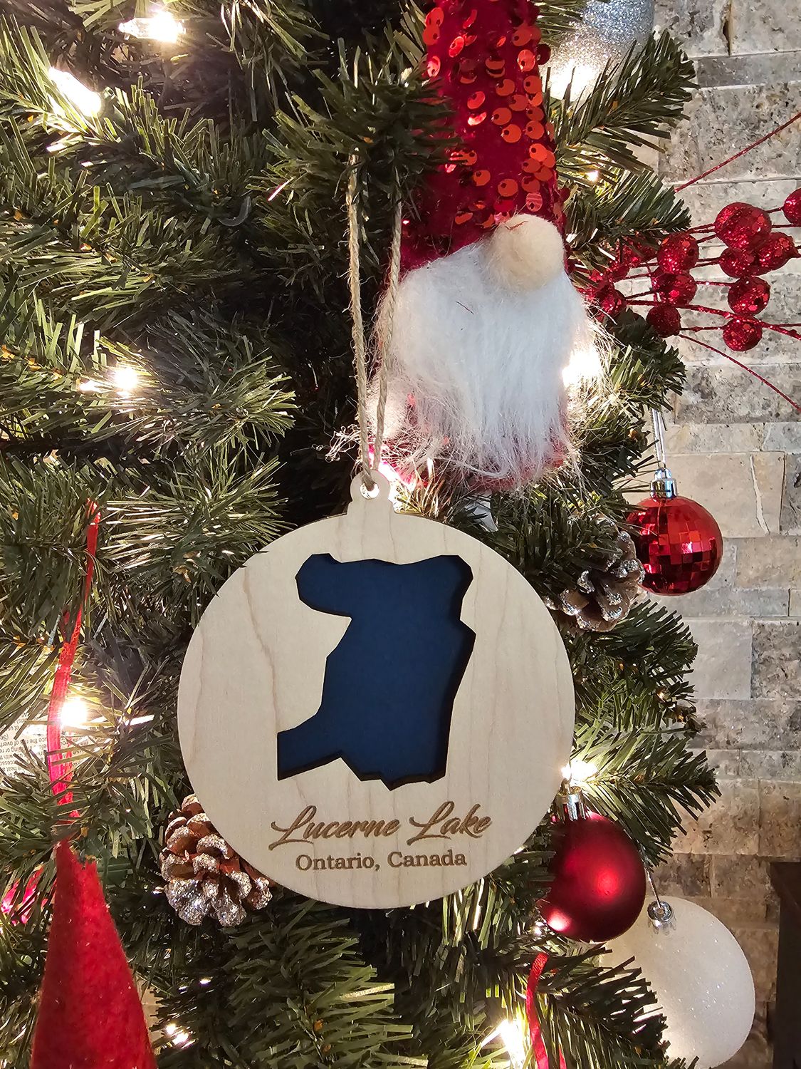 Lucerne Lake, Ontario - Lake Map Ornament