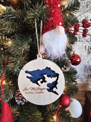 Custom Lake Map Ornament