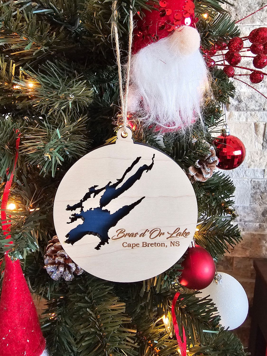 Custom Lake Map Ornament