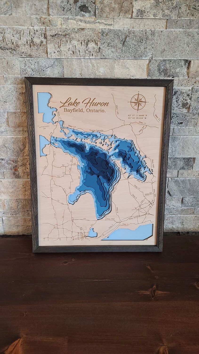 Lake Huron 3D-Lake Maps