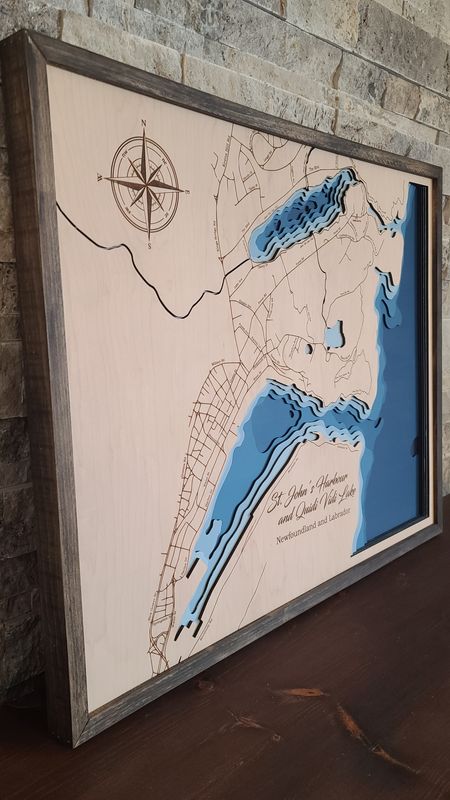 St John's Harbour and Qudi Vidi Lake 3D-Lake Maps