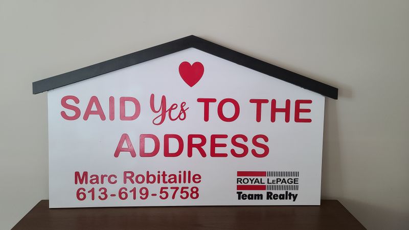 Realtor Sign - Said Yes to the Address