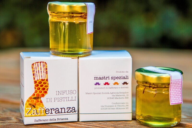 Miele d&#39;acacia e Pistilli di zafferano