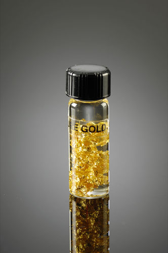 Black Cap Gold Vial