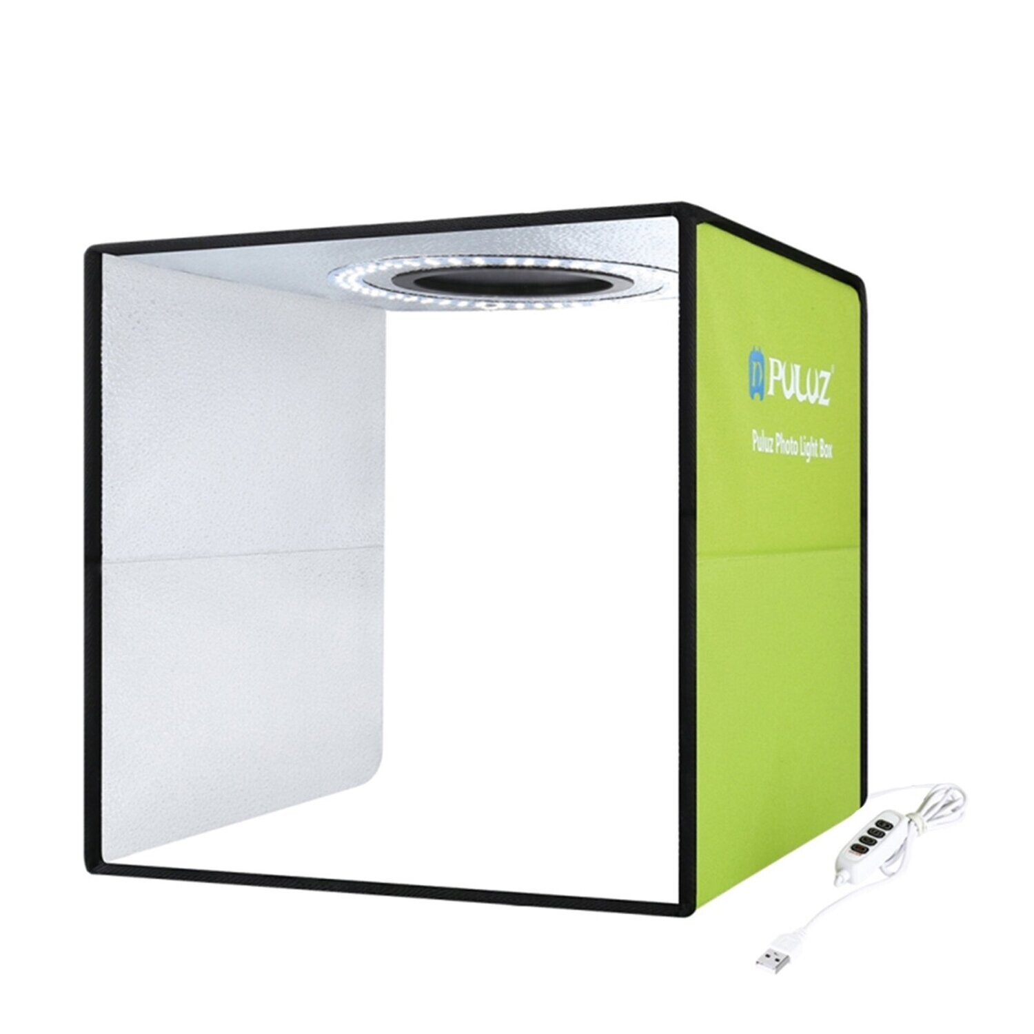 PULUZ 11.8&quot; Ultimate Photo Light Box - Portable, Ring Light, White Lighting Softbox + 6 Product Display Photo Backdrops