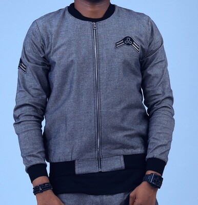 Street Militia 2 Piece silver patterned Bomber Jacket