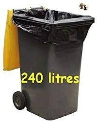 Carton 200 Sacs / Housses poubelle Noir 240 Litres - Paquets-