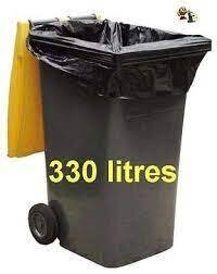 Carton 100 Sacs / Housses poubelle Blanc 330 Litres - Rouleaux Etoile -