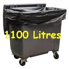 Carton 50 Sacs / Housses poubelle Blanc 1100 Litres - Paquets -