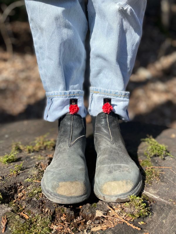 Oversized Red Peony Boot Loot For Blundstones