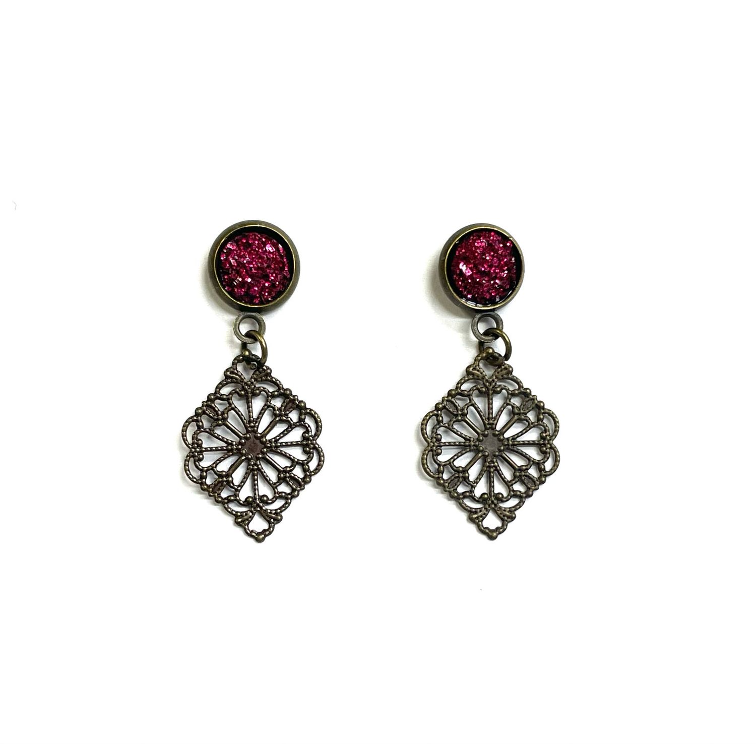 Raspberry Glitter &amp; Filigree Boot Loot