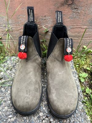 Scarlet Flower And Pom Boot Loot For Blundstone’s