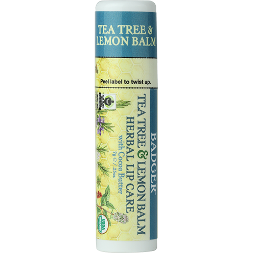 Badger Herbal Cocoa Butter Lip Balm-Tea Tree Oil and Lemon