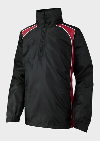 Panelled Rain Jacket - Adult, Colour: Black/Scarlet/White
