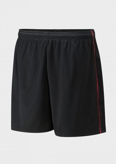 Plain Football Shorts, Colour: Black/Scarlet