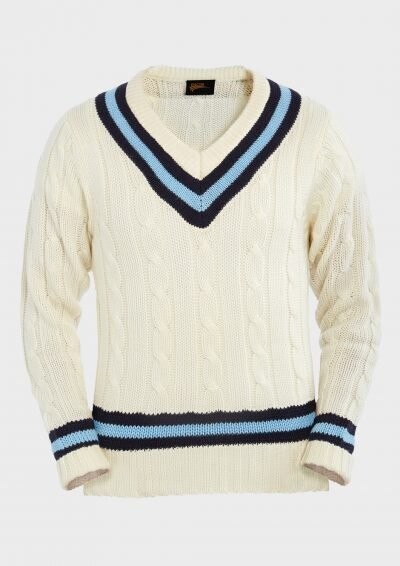 Cricket Trimmed Sweater, Colour: Navy/Sky