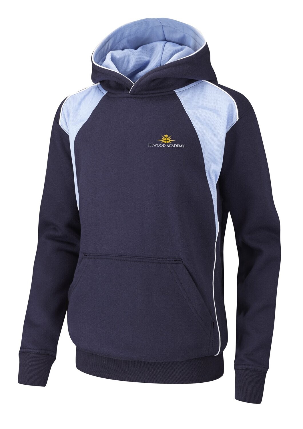 Selwood Academy OPTIONAL PE Hoodie Navy/Sky/White