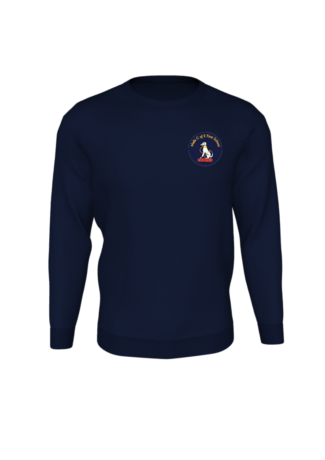 Mells School PE Sweatshirt - Navy with school logo