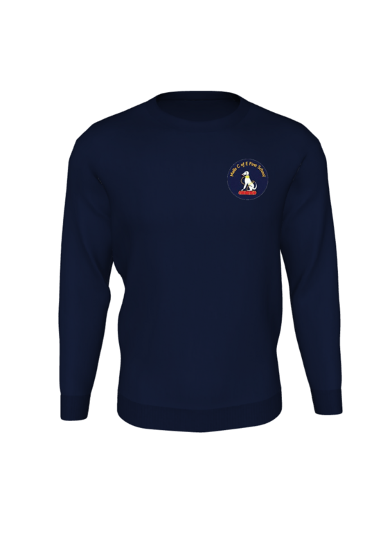 Mells School PE Sweatshirt - Navy with school logo
