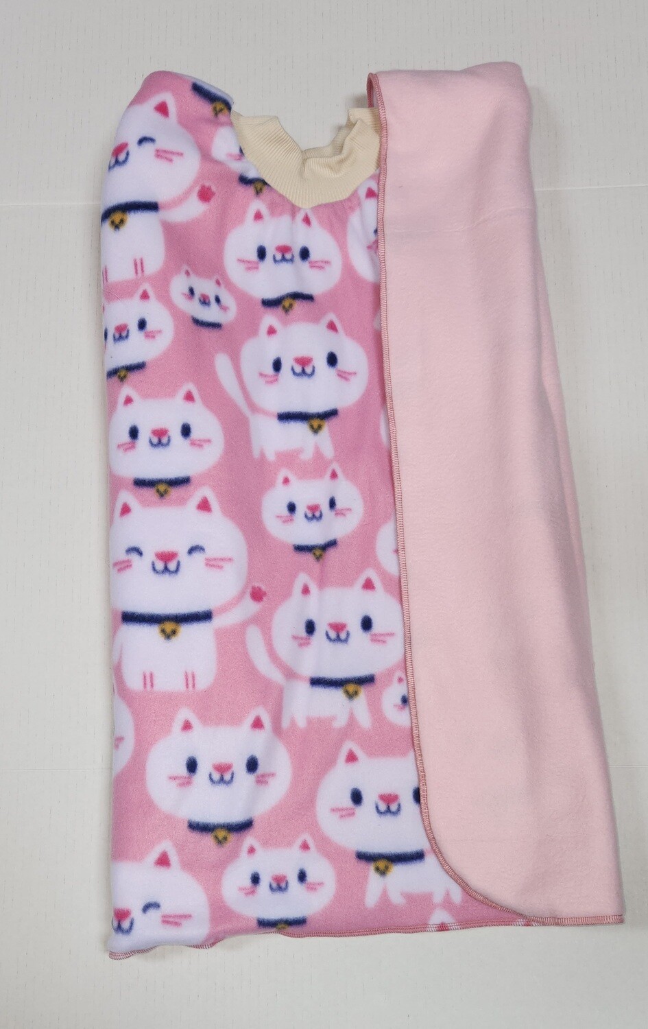Pink Kitties! PopOn Car Seat Poncho, Double Fleece. Hood Available.