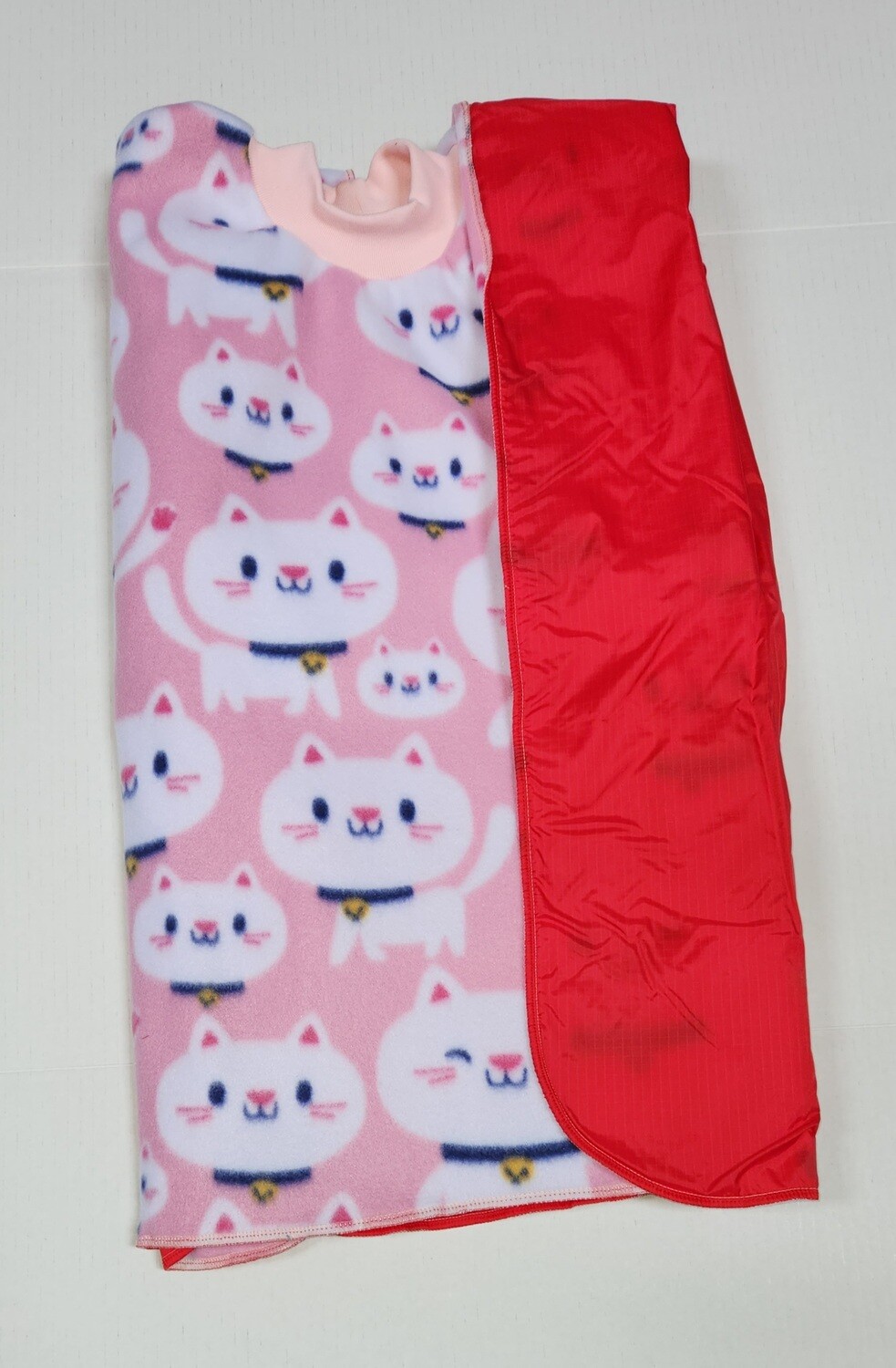 Pink Kitties! PopOn Car Seat Poncho, Nylon Lining. Hood Available.