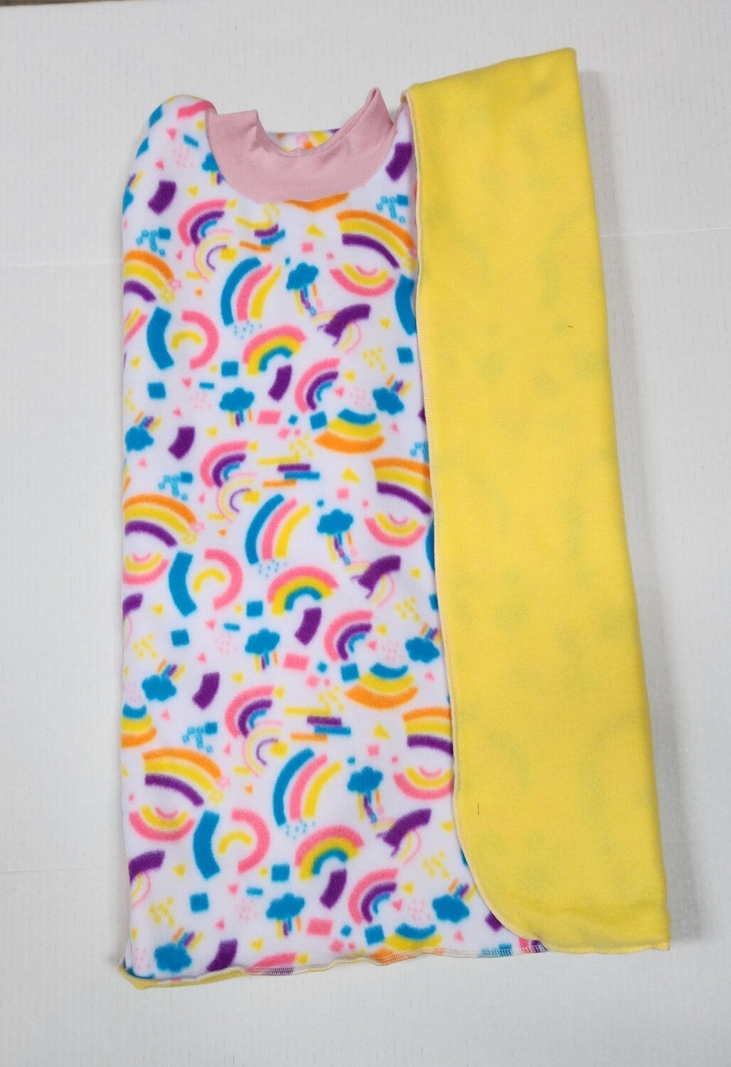 Fun Rainbows! PopOn Car Seat Poncho, Double Fleece Hood Available.