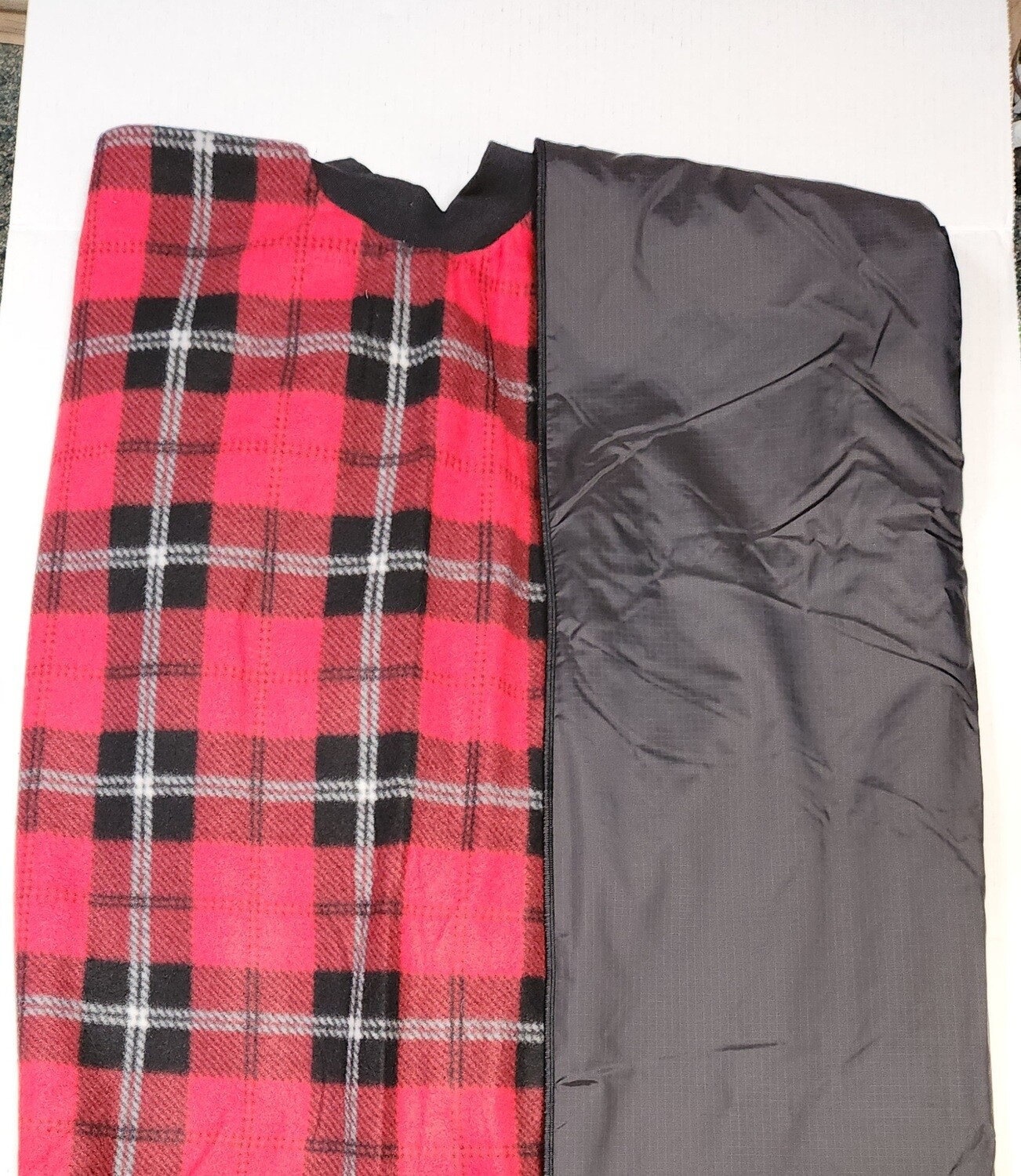Red Plaid  PopOn Wheelchair Poncho, Nylon Lined