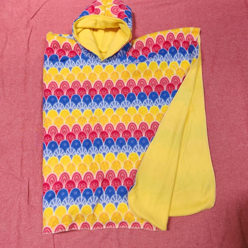 Scalloped Stripes Double Fleece Car Seat Poncho
