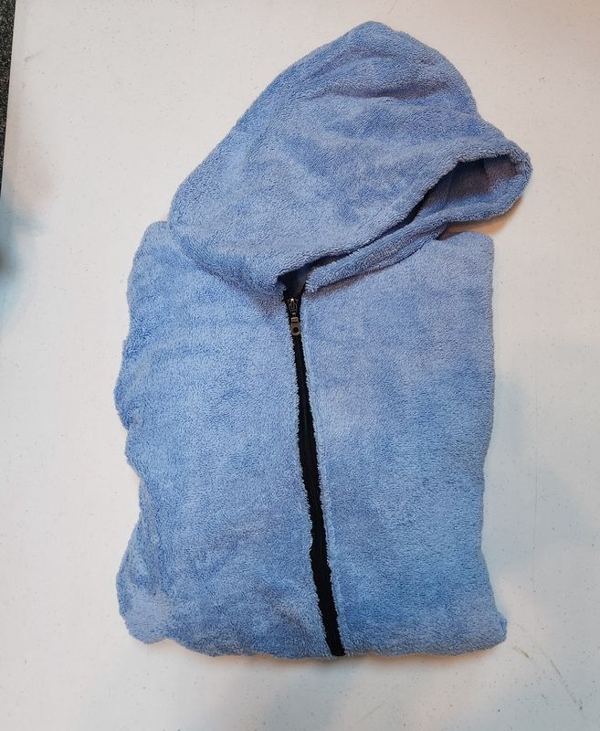 Blue Terry Towel Beach Poncho, Wheelchair Friendly