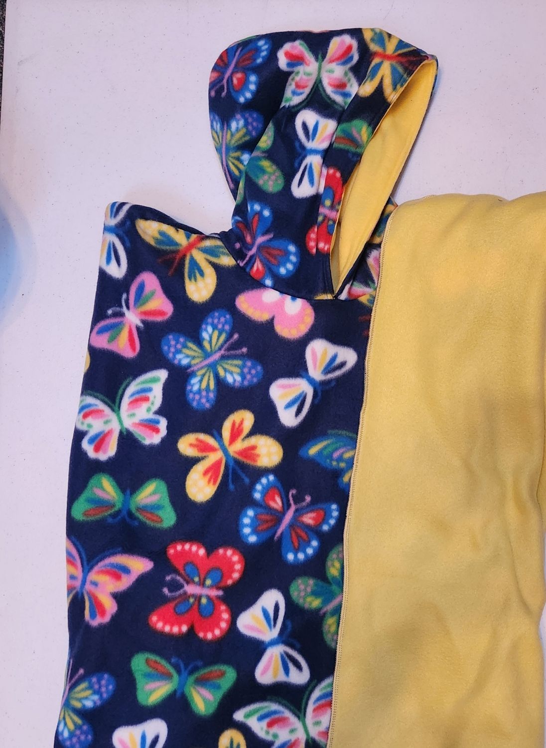 Butterflies with Yellow Fleece Lining