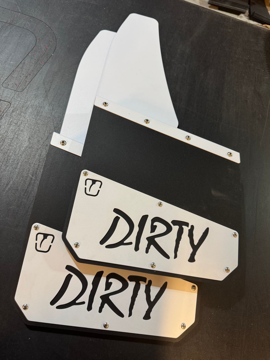 12 Std White with Extra Kick & "DIRTY" kick plates - NEW IN BOX (set#2)