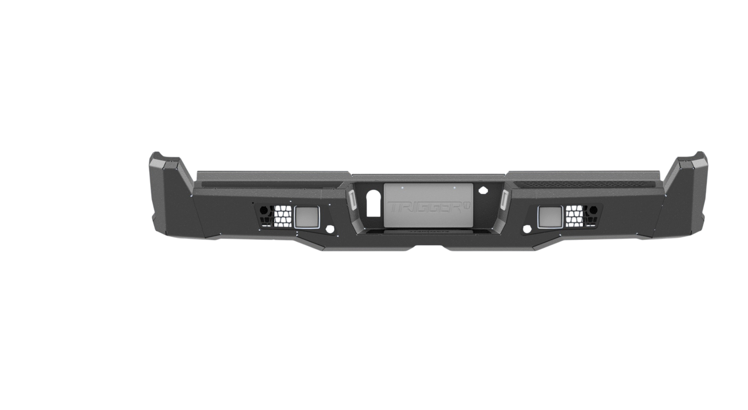 23+ Ford Superduty F250/350/450 Rear Bumper 23+ Ford Superduty F250/350/450 Rear Bumper, Proximity Sensors: Yes, Inlay - Light cover: Black, Overlay- Step plates: Black, Back Up Lights: None - With out Cutout