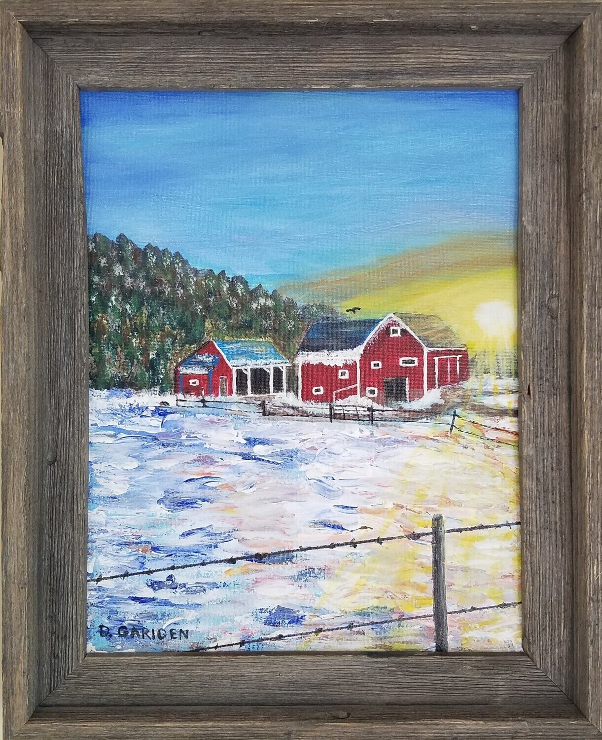 Winter Sunset at the Farm